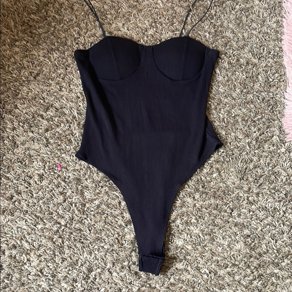 Forever 21 Black Strapless Bodysuit Top